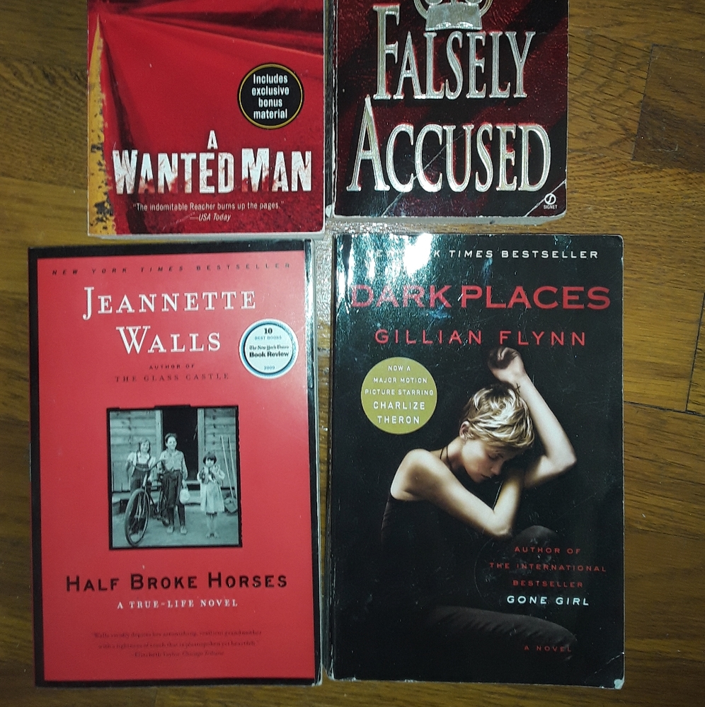 LOT 4 Bestsellers: Half-Broke Horses, A Wanted Man, Falsely Accused, Dark Places